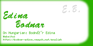 edina bodnar business card